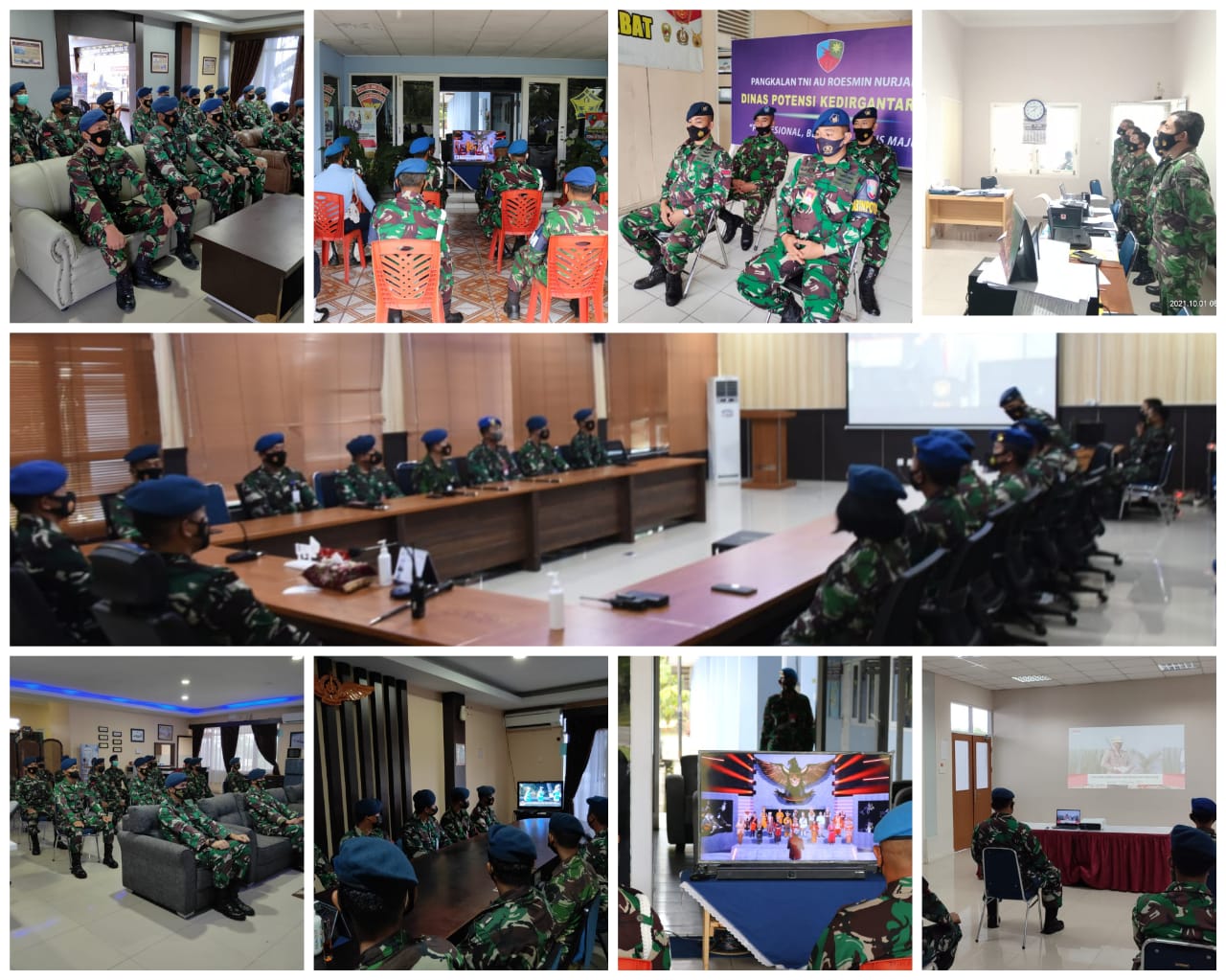 Hargai Jasa Pahlawan, Lanud Rsn Saksikan Upacara Kesaktian Pancasila Secara Virtual