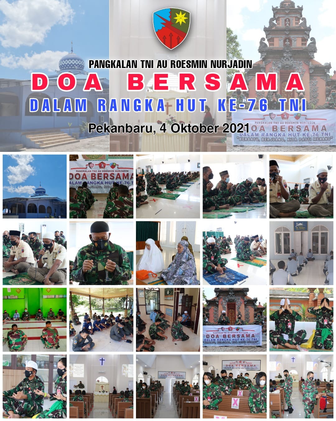 Jelang HUT ke-76 TNI, Lanud Rsn Gelar Doa Bersama