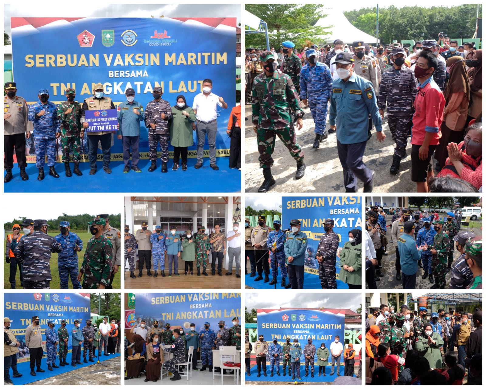 Bersama Gubernur Riau, Danlanud Rsn Hadiri Serbuan Vaksinasi Lanal Dumai