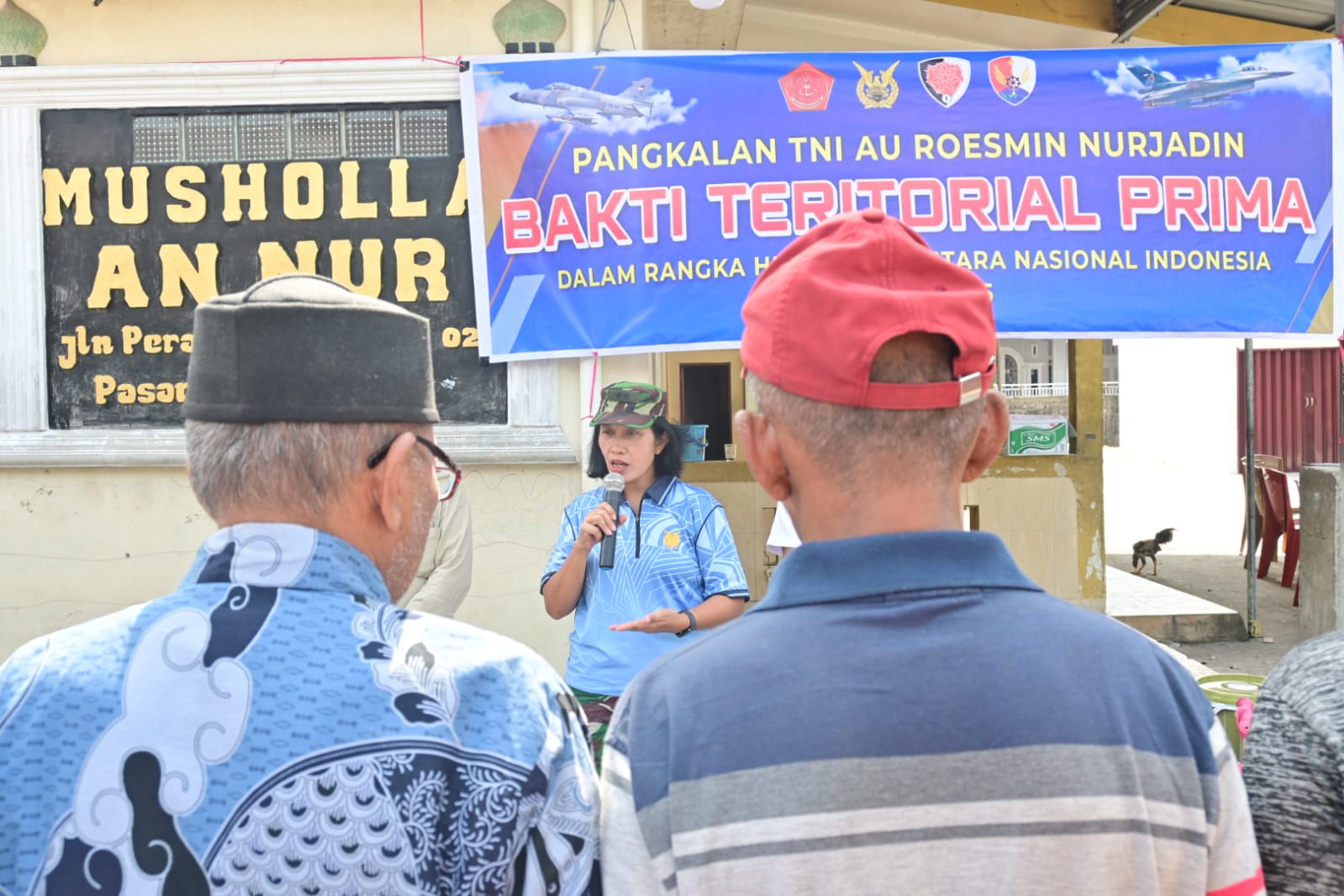 Lanud RSN Gelar Bakti Teritorial Prima di Musholla An Nur Sidomulyo Timur